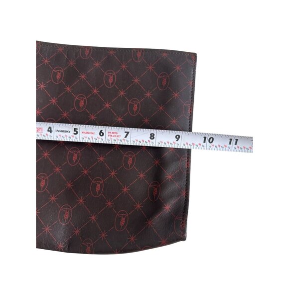 TRUSSARDI Brown Red Soft Leather Logo Pouch Bag - Picture 7 of 8